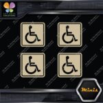 Handicap Square Wheelchair Disable Pack of 4 MINI SIZE Decals Stickers Vinyl - Image 23