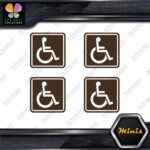 Handicap Square Wheelchair Disable Pack of 4 MINI SIZE Decals Stickers Vinyl - Image 24