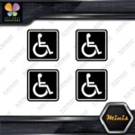 Handicap Square Wheelchair Disable Pack of 4 MINI SIZE Decals Stickers Vinyl - Image 4