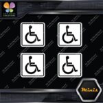 Handicap Square Wheelchair Disable Pack of 4 MINI SIZE Decals Stickers Vinyl - Image 5