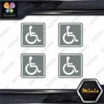 Handicap Square Wheelchair Disable Pack of 4 MINI SIZE Decals Stickers Vinyl - Image 6