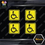 Handicap Square Wheelchair Disable Pack of 4 MINI SIZE Decals Stickers Vinyl - Image 7