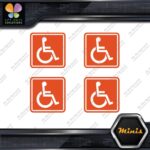 Handicap Square Wheelchair Disable Pack of 4 MINI SIZE Decals Stickers Vinyl - Image 8
