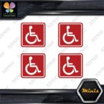 Handicap Square Wheelchair Disable Pack of 4 MINI SIZE Decals Stickers Vinyl - Image 9