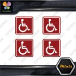 Handicap Square Wheelchair Disable Pack of 4 MINI SIZE Decals Stickers Vinyl - Image 10