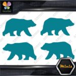 Bear Walking Silhouette Left & Right Pack of 4 MINI SIZE Decals Stickers Vinyl - Image 14