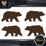 Bear Walking Silhouette Left & Right Pack of 4 MINI SIZE Decals Stickers Vinyl