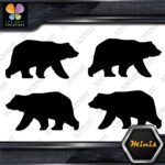 Bear Walking Silhouette Left & Right Pack of 4 MINI SIZE Decals Stickers Vinyl - Image 3