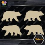 Bear Walking Silhouette Left & Right Pack of 4 MINI SIZE Decals Stickers Vinyl - Image 24
