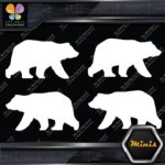 Bear Walking Silhouette Left & Right Pack of 4 MINI SIZE Decals Stickers Vinyl - Image 4