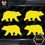 Bear Walking Silhouette Left & Right Pack of 4 MINI SIZE Decals Stickers Vinyl - Image 6