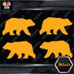 Bear Walking Silhouette Left & Right Pack of 4 MINI SIZE Decals Stickers Vinyl - Image 7