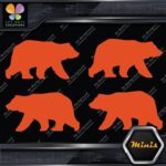Bear Walking Silhouette Left & Right Pack of 4 MINI SIZE Decals Stickers Vinyl - Image 8