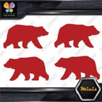 Bear Walking Silhouette Left & Right Pack of 4 MINI SIZE Decals Stickers Vinyl - Image 9