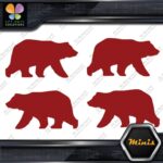 Bear Walking Silhouette Left & Right Pack of 4 MINI SIZE Decals Stickers Vinyl - Image 10