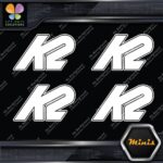 Compatible K2 Snowboards Skis Outlined Pack of 4 MINI SIZE Decals Stickers Vinyl - Image 3