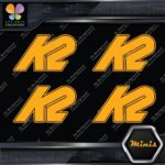Compatible K2 Snowboards Skis Outlined Pack of 4 MINI SIZE Decals Stickers Vinyl - Image 6