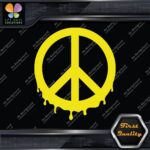 Peace Sign Circle Liquid Fluid Melting Symbol Hippie JDM Decals Stickers Vinyl