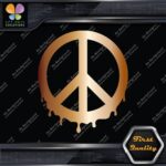 Peace Sign Circle Liquid Fluid Melting Symbol Hippie JDM Decals Stickers Vinyl - Image 19