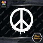Peace Sign Circle Liquid Fluid Melting Symbol Hippie JDM Decals Stickers Vinyl - Image 4