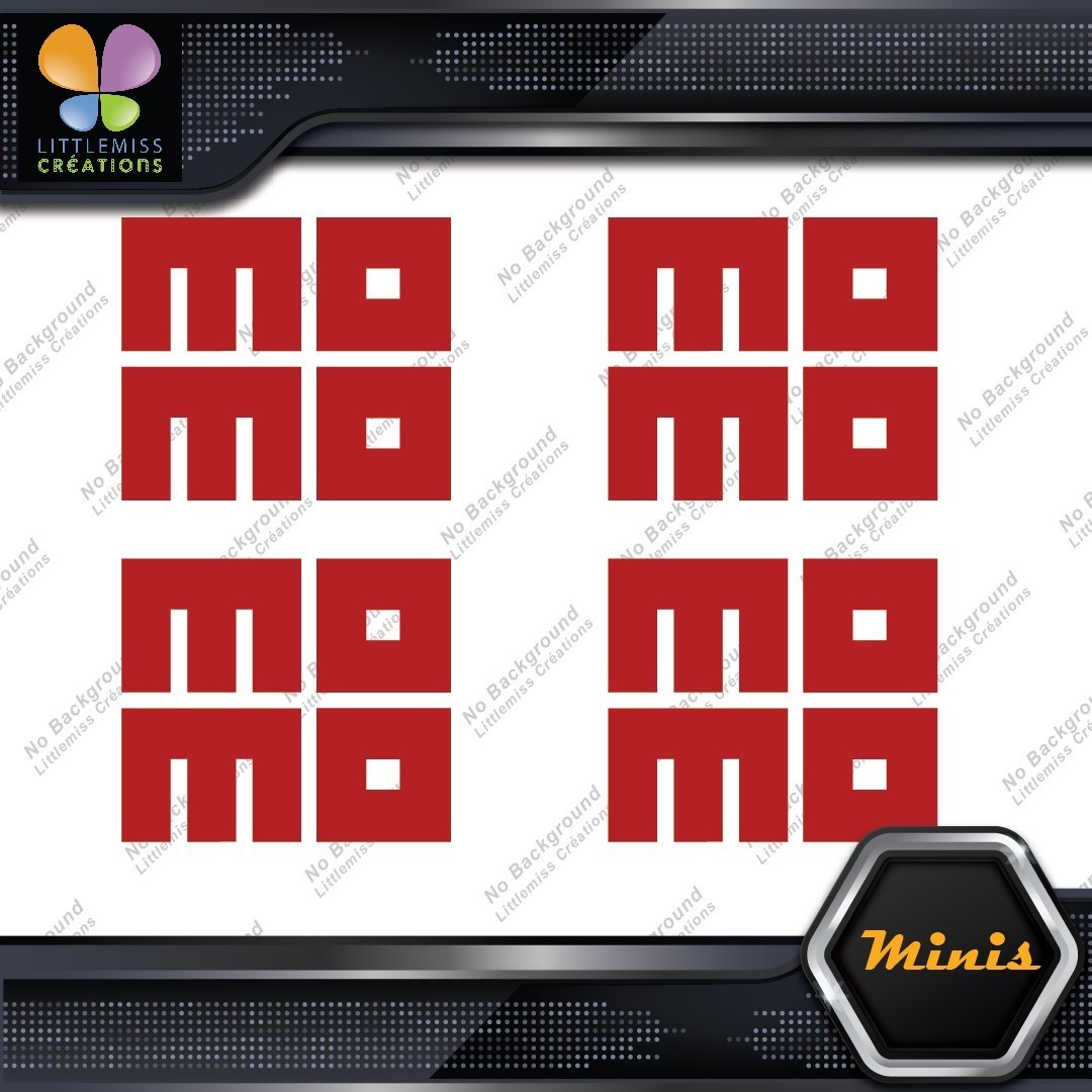 Compatible Momo Cars Square Block Logo Pack Of 4 MINI SIZE Decals Stickers Vinyl 277515217099 Compatible Momo Cars Square Block Logo Pack of 4 MINI SIZE Decals Stickers Vinyl - Image 1